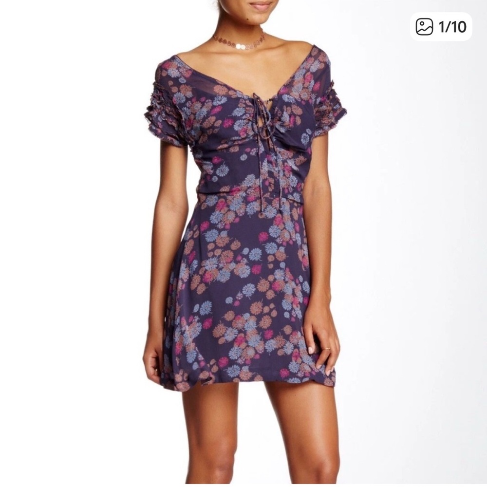 Free People Yours Truly Short Sleeve Mini Dress